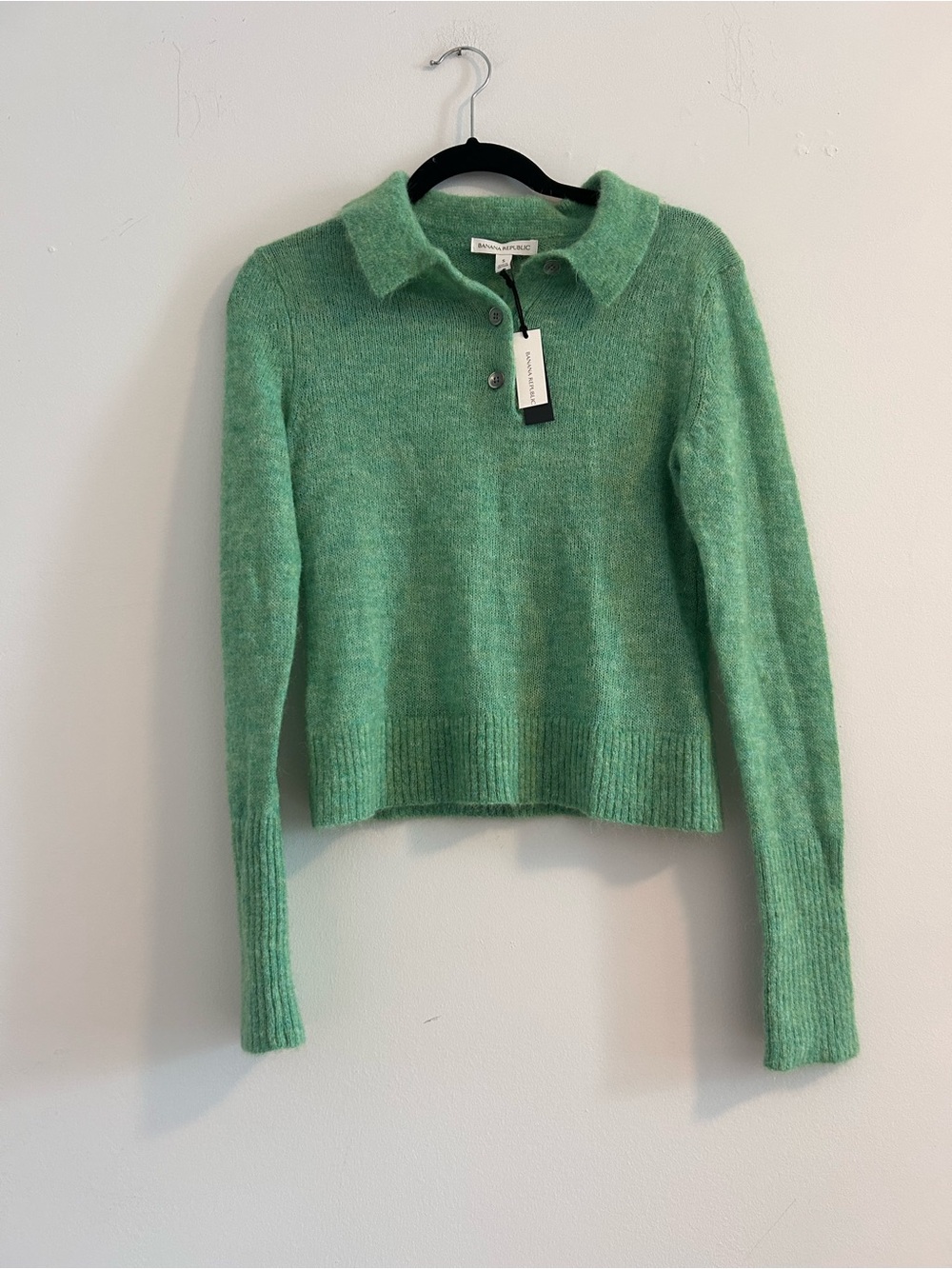 Banana Republic ITALIAN ALPACA-BLEND SWEATER POLO green - Picture 2 of 10